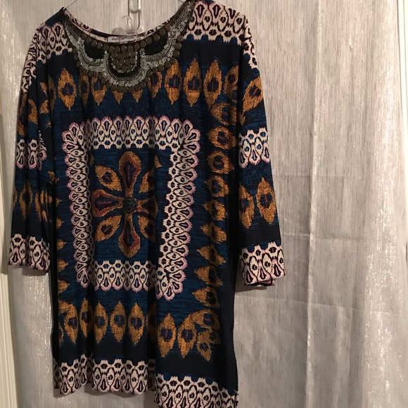 Unique Print Shirt/Festive/Cute/ Work Attire Sz 14 - Picture 1 of 3